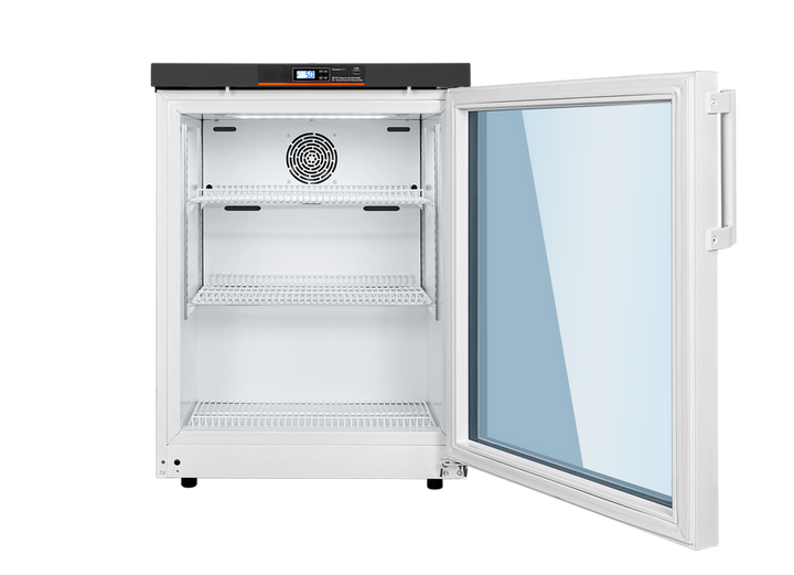 Pharmacold VAX-126 vaccine refrigerator open interior shelving view