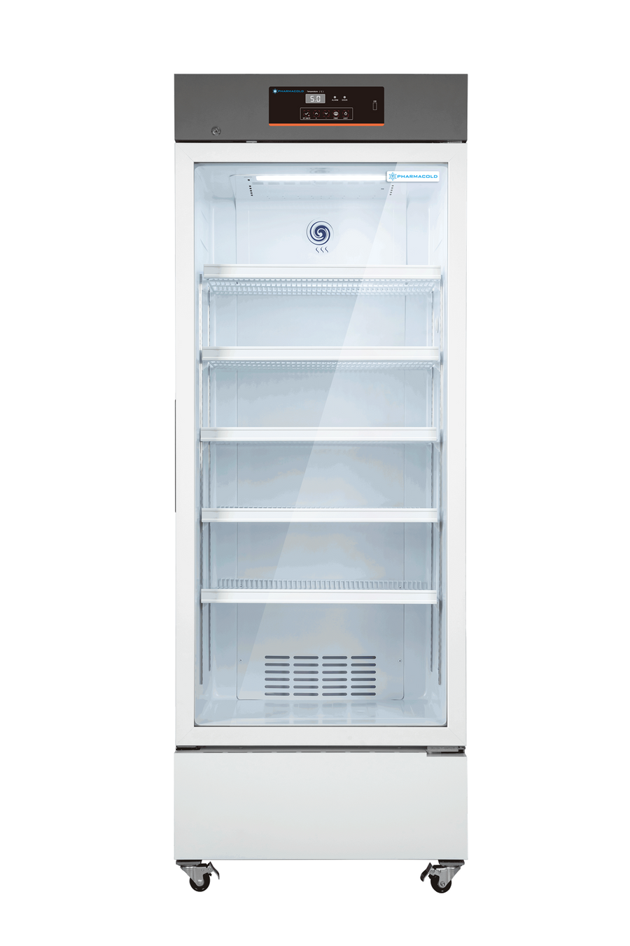 Pharmacold VAX-416 upright glass door vaccine pharmacy refrigerator closed exterior view