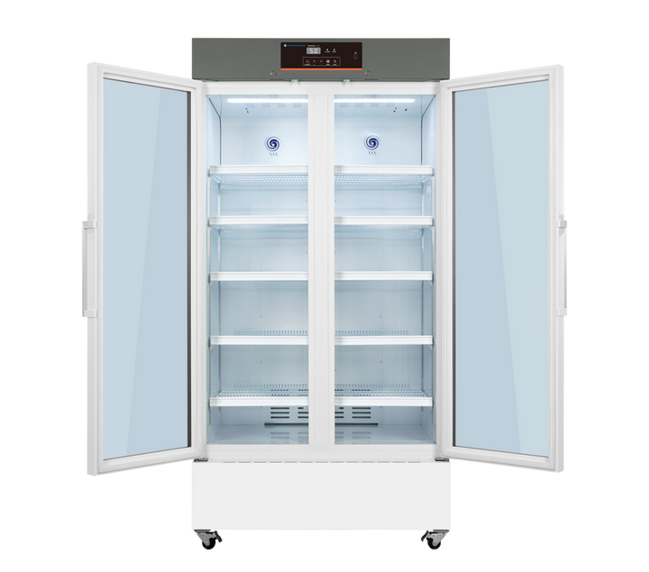 Pharmacold VAX-756 double door vaccine refrigerator interior open view 756L
