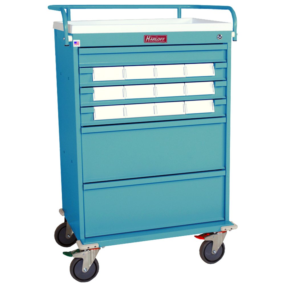 VLT12BIN5 Value Line Med-Bin Cart with 12 medication bins front view