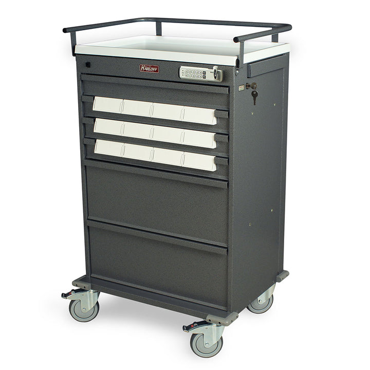 VLT12EBIN5 Med-Bin cart with electronic pushbutton lock and 12 medication bins