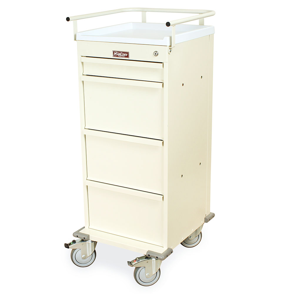 Value punch card medication cart for seniors VLT240PC in cream finish quarter left view