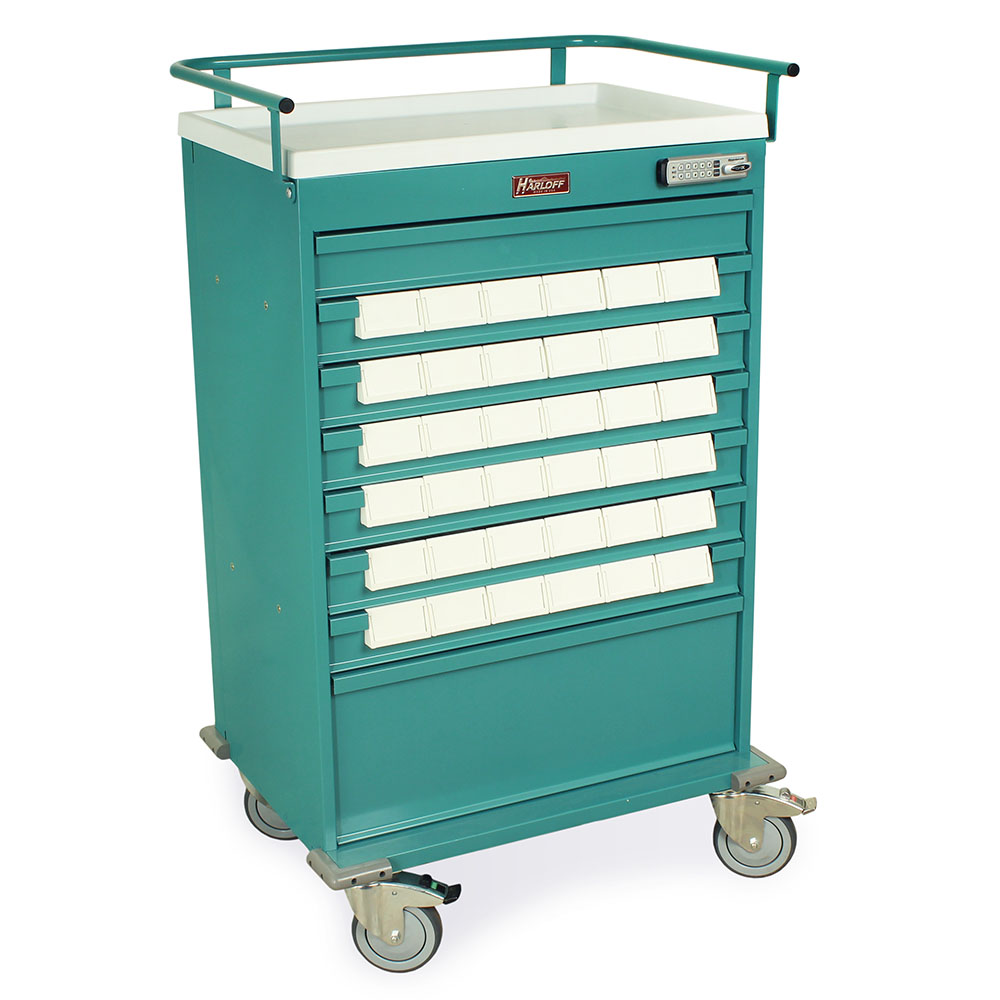 VLT36EBIN3 Value Med-Bin Cart teal finish right side view