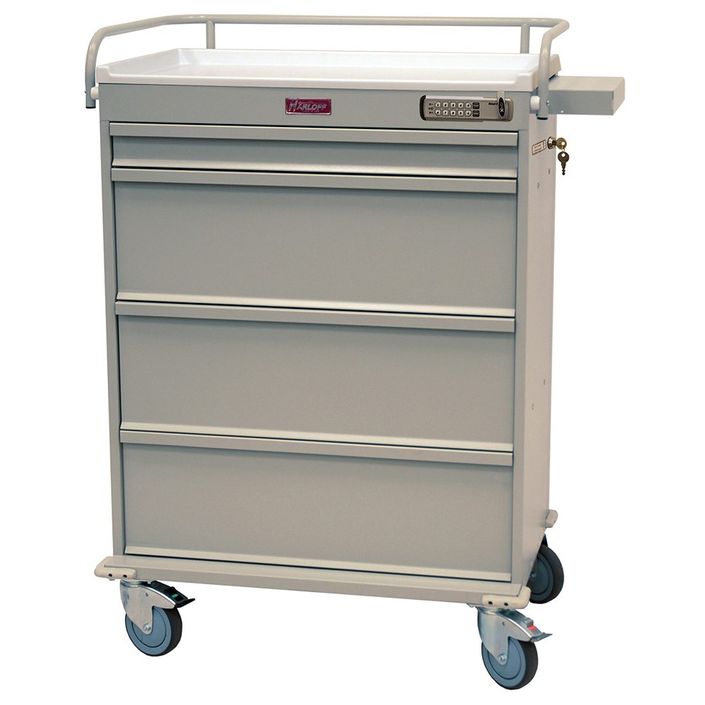 Harloff Medication Cart with Electronic Pushbutton Lock, 600 Punch Card Capacity