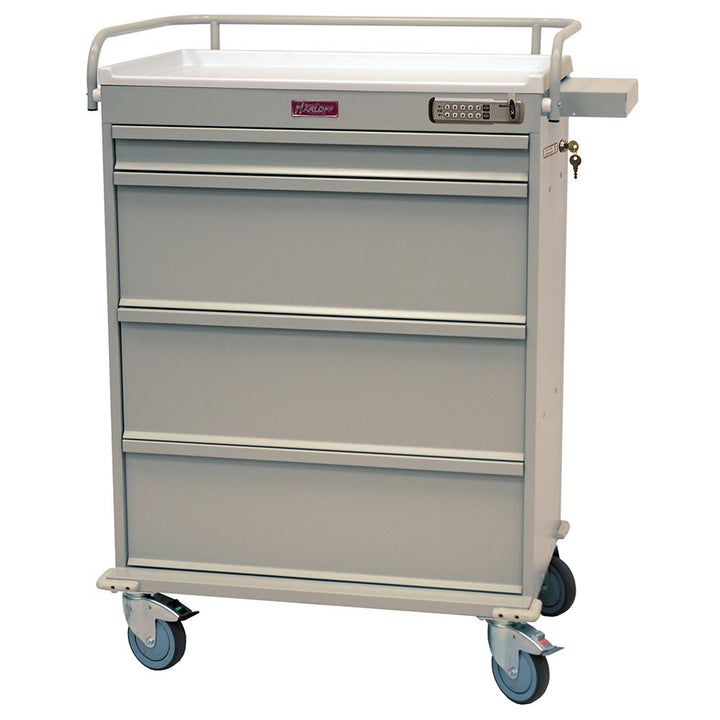 Harloff Medication Cart with Electronic Pushbutton Lock, 600 Punch Card Capacity