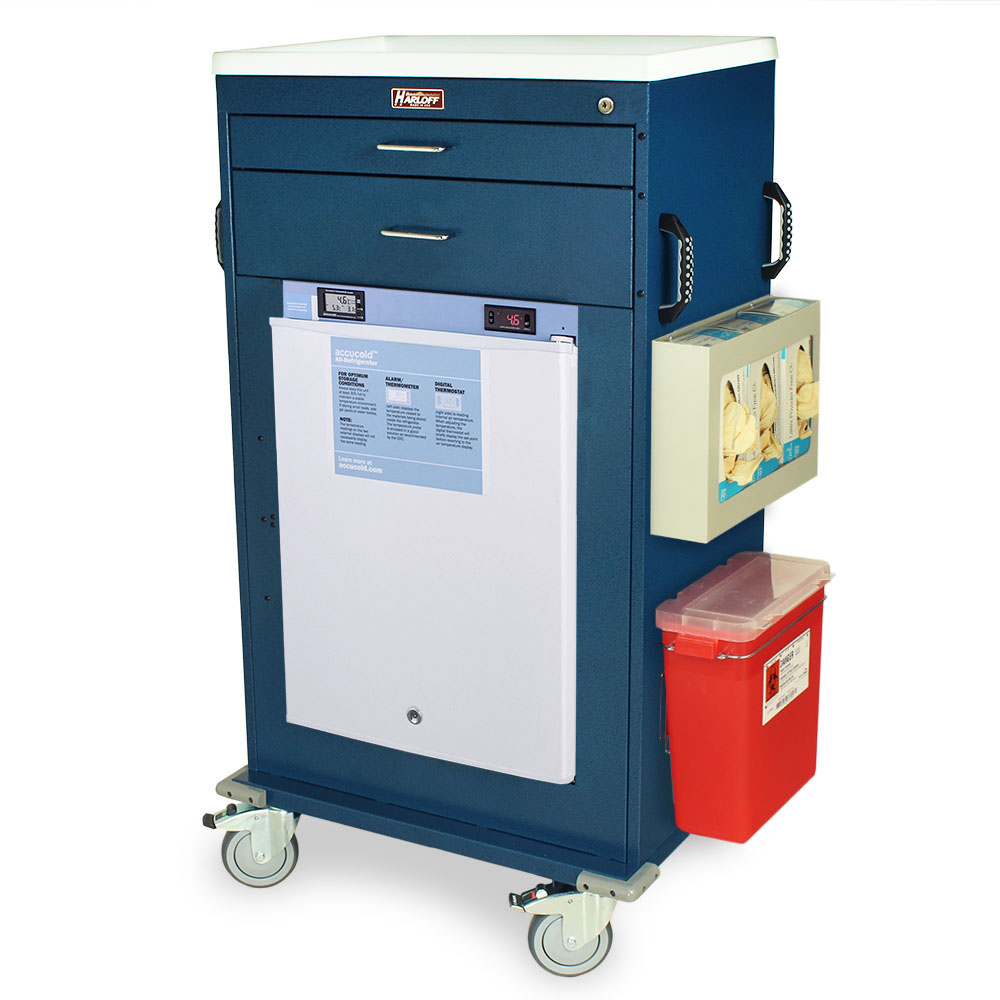 Mobile Refrigerated Vaccine Cart with accessories for vaccination setup