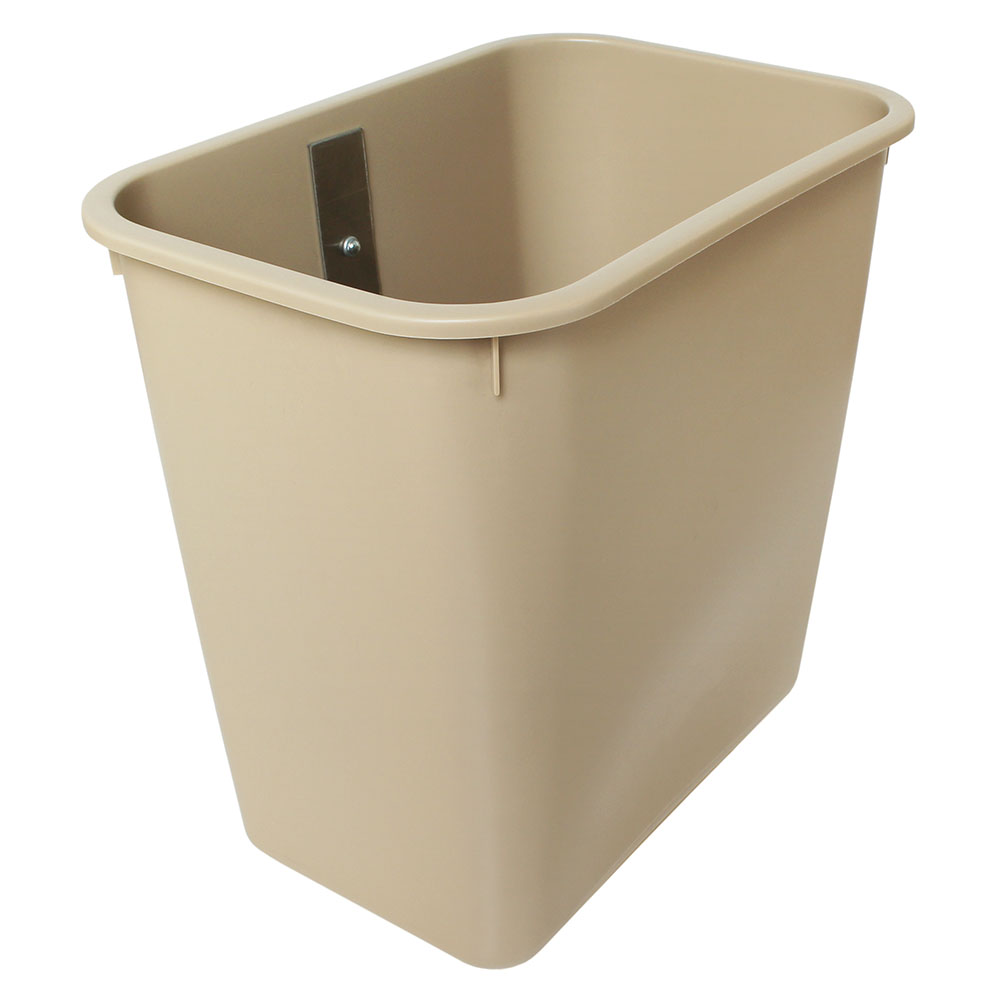 eight quart beige plastic waste container for harloff medical carts