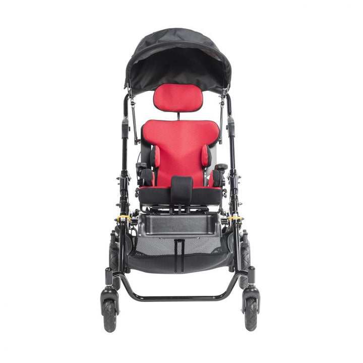 Folded Miko mobility stroller showing compact size and travel-friendly design.