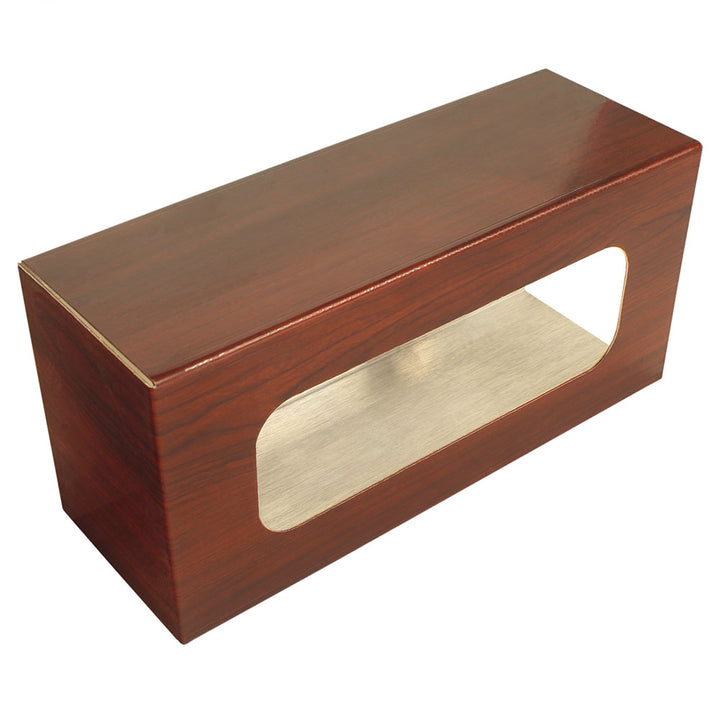 Wood Vinyl Single Glove Box Holder for Medical Carts, standalone view