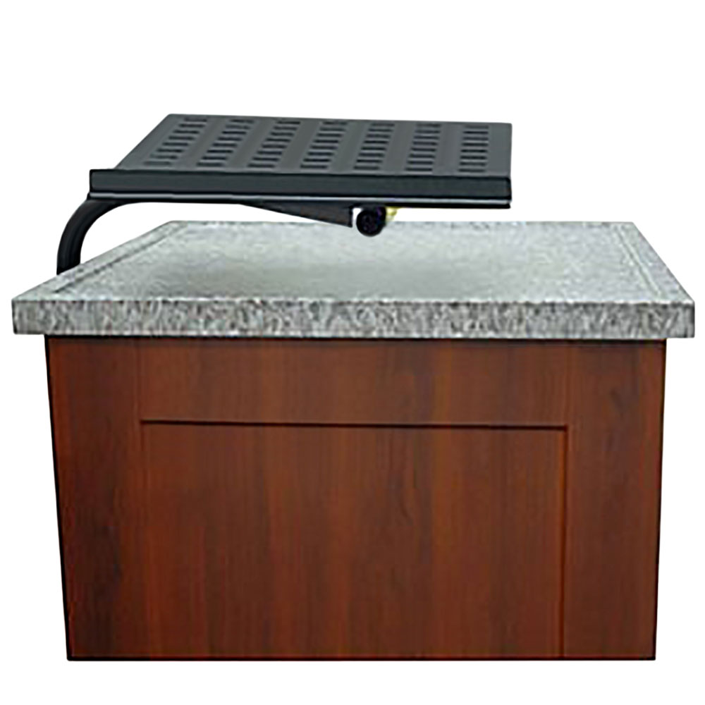 Black med cart laptop mount with adjustable height and swivel platform for Harloff carts