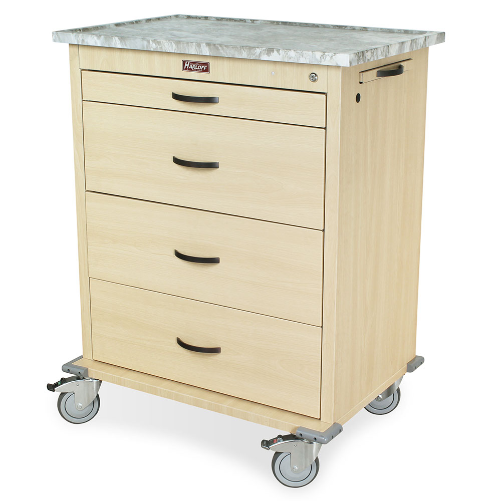 Harloff Wood Vinyl Medication Cart with Key Lock, 540 Punch Card Capacity (WV540PC-AN)