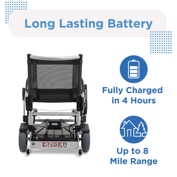 Journey Zinger power chair floating footrest detail