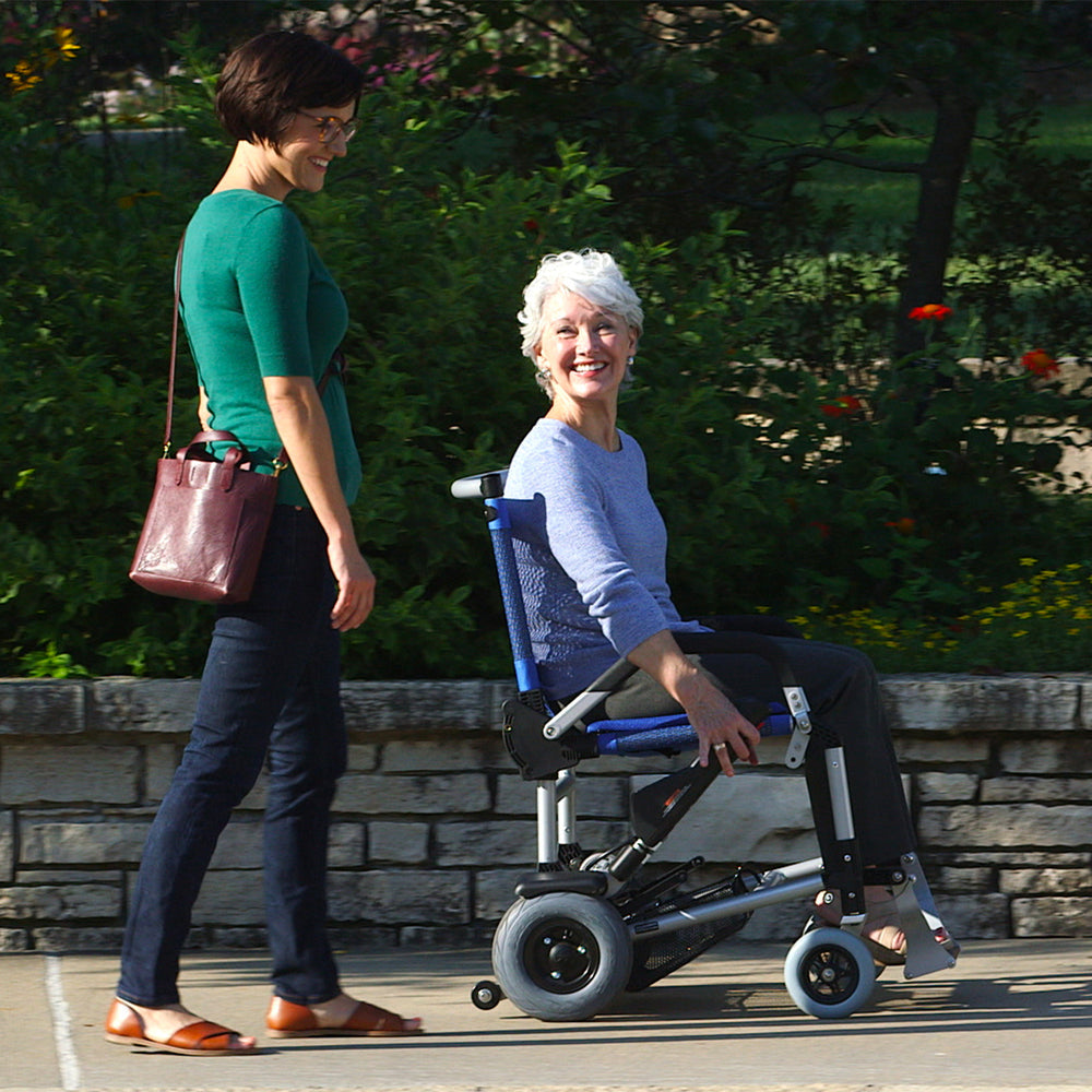 Journey Zinger folding power chair lifestyle outdoor use
