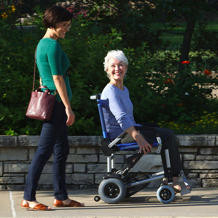 Journey Zinger folding power chair lifestyle outdoor use