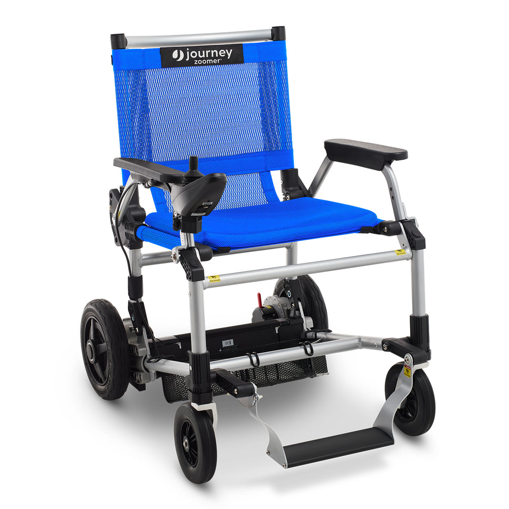 Journey Zoomer folding power chair blue color option