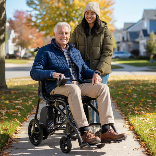Journey Air Elite Max folding power chair travel lifestyle