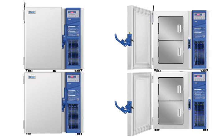 Haier DW-86L100J upright freezer side angle view