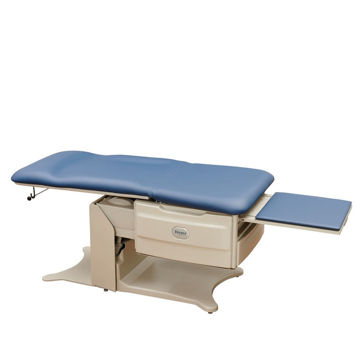 FLEX High-Low Power Exam Table front view with stirrups and grab bars