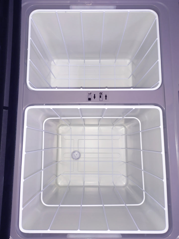portable fridge freezer open compartments dual zone storage
