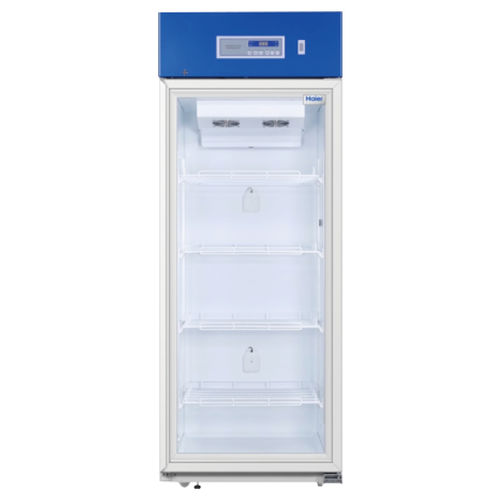Haier HYC-639 upright glass door vaccine pharmacy refrigerator front view 600L