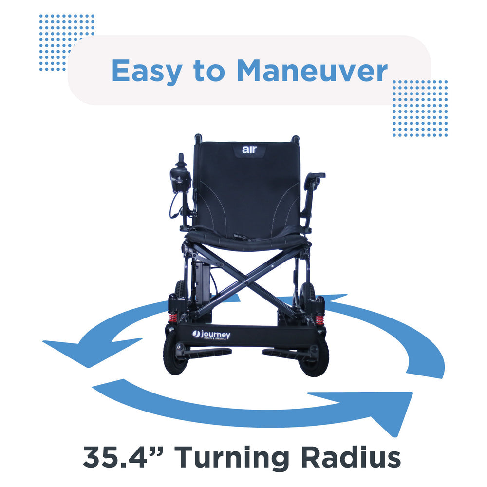 Journey Air power wheelchair 35.4 inch turning radius demonstration