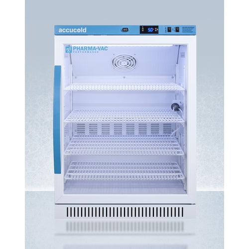 Accucold ARG6PV 6 cu ft compact vaccine refrigerator glass door front view