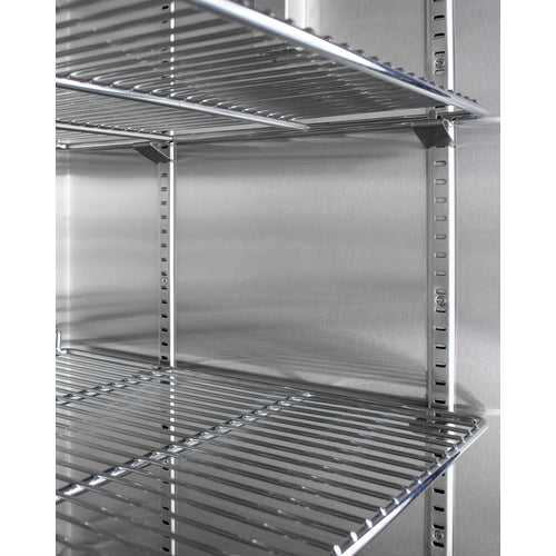Accucold PTHC155G glass door interior blanket storage view