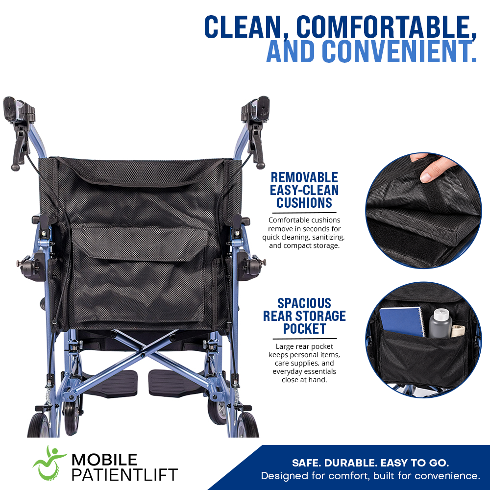 MPL Ultra-Fold transport chair highlighting lightweight frame and travel features