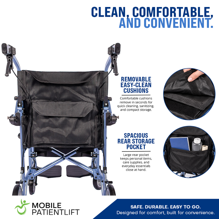 MPL Ultra-Fold transport chair highlighting lightweight frame and travel features