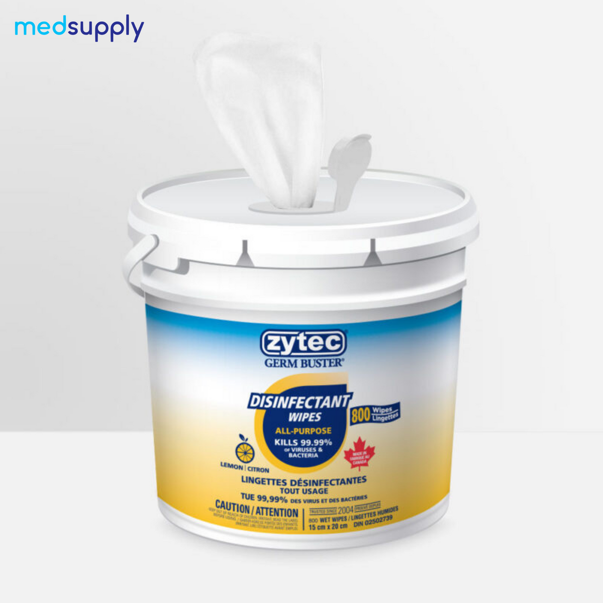 EcoFriendly Disinfection Zytec Citric Acid Disinfecting Wipes Med