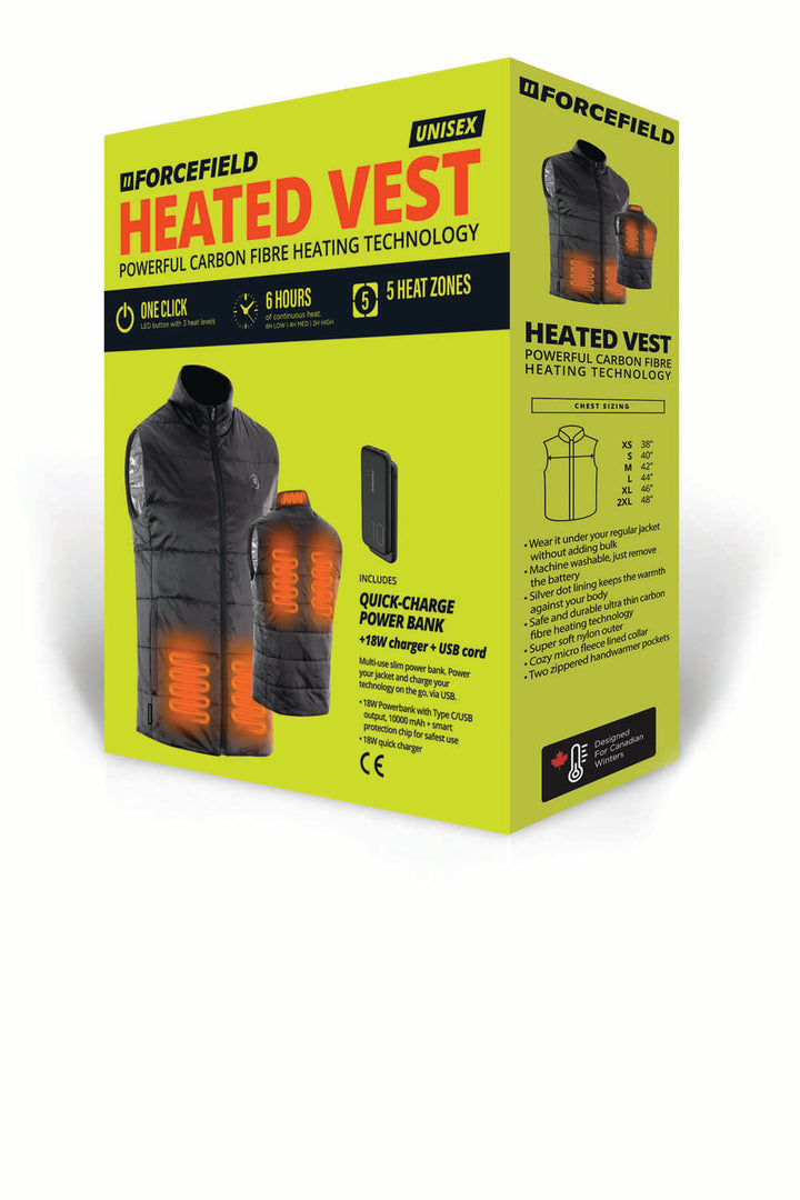 ForceField Unisex Lightweight Heated Vest with Battery Pack