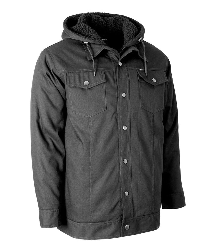 Veste en toile ForceField avec capuche trompe-l'œil et doublure en sherpa