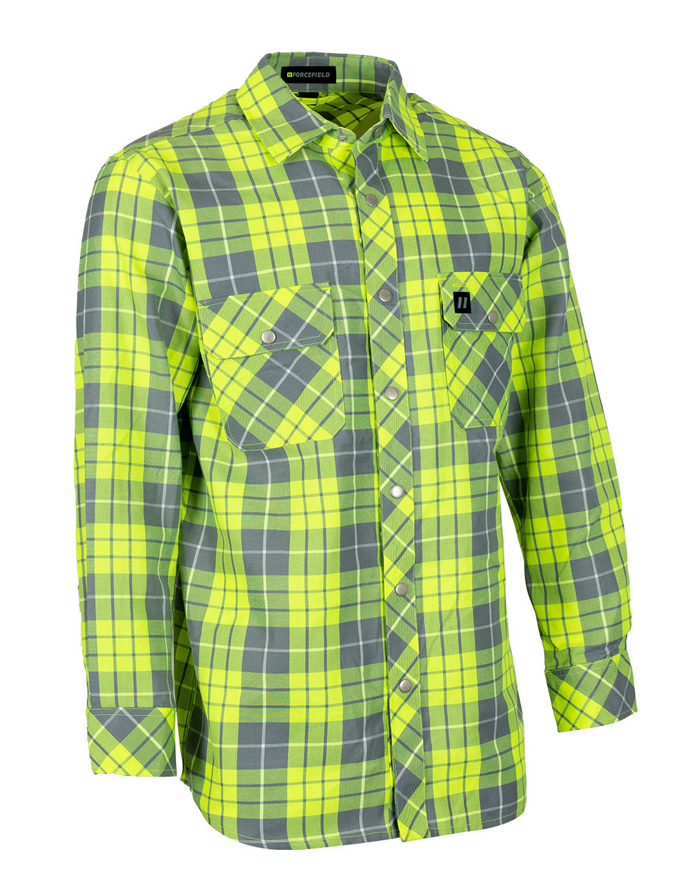 Chemise en flanelle non doublée à carreaux haute visibilité ForceField