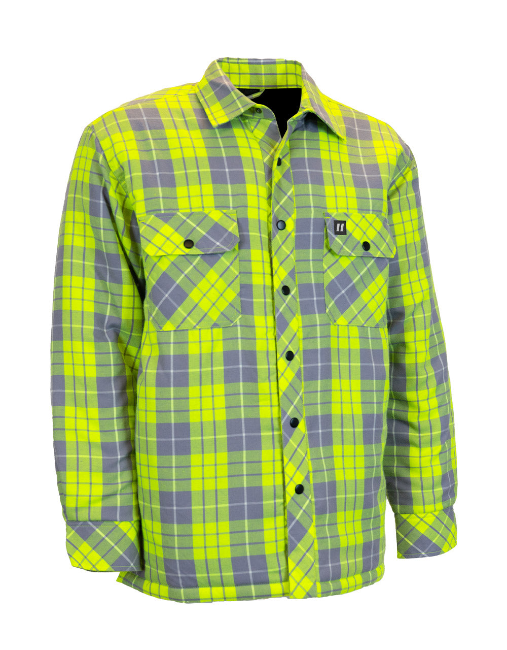 ForceField Hi Vis Plaid Quilt-Lined Flannel Shirt Jacket