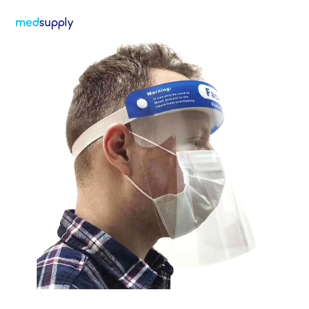 Man Wearing Face Shield
