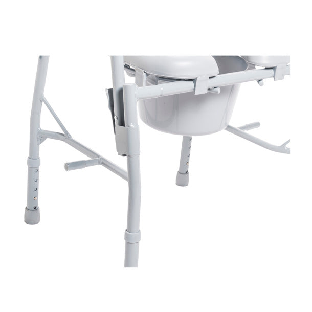 Deluxe Steel Drop Arm Commode with Padded Seat: Enhanced Comfort and Convenience