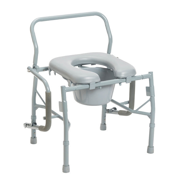 Deluxe Steel Drop Arm Commode with Padded Seat: Enhanced Comfort and Convenience