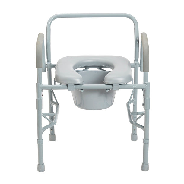 Deluxe Steel Drop Arm Commode with Padded Seat: Enhanced Comfort and Convenience
