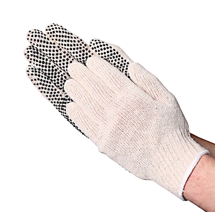 VGuard 1-Sided PVC Dotted String Knit Glove - Enhanced Grip and Comfort