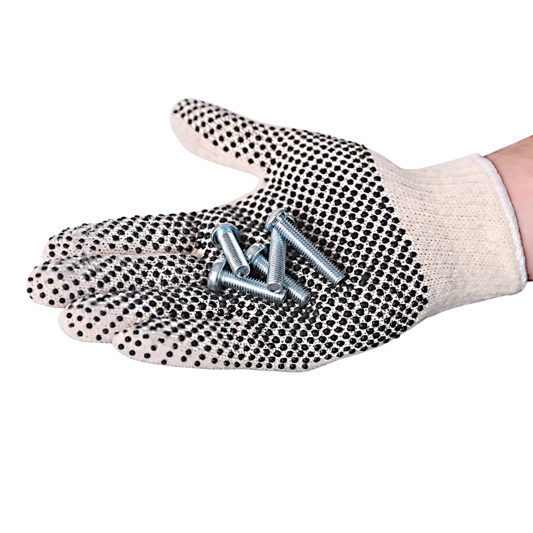 VGuard 1-Sided PVC Dotted String Knit Glove - Enhanced Grip and Comfort