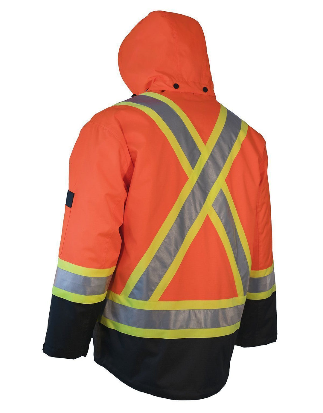 Parka de seguridad invernal de alta visibilidad 3 en 1 ForceField con chaqueta acolchada de nailon negra extraíble