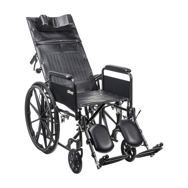 Silver Sport Recliner with Vinyl Upholstery