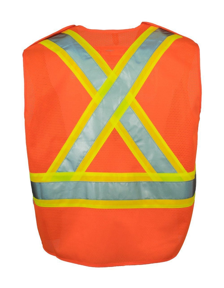 ForceField 5-Point Tear-away Hi Vis Mesh Traffic Safety Vest, 3 Sizes