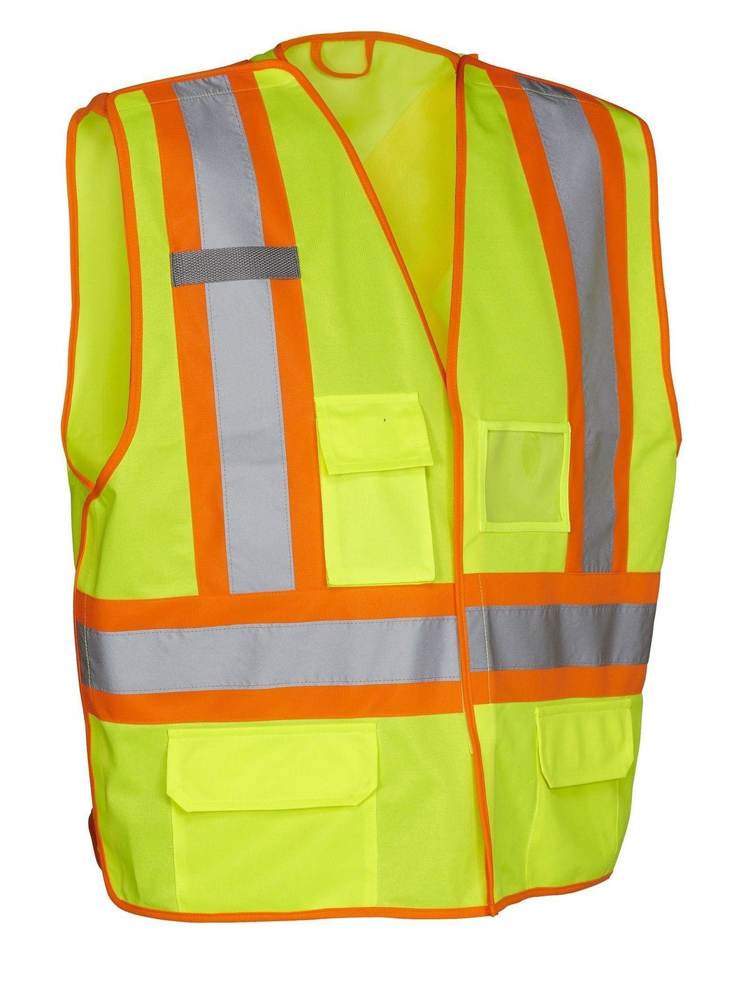 ForceField 5-Point Tear-Away Hi Vis Traffic Safety Vest, Tricot Polyester, 3 Sizes
