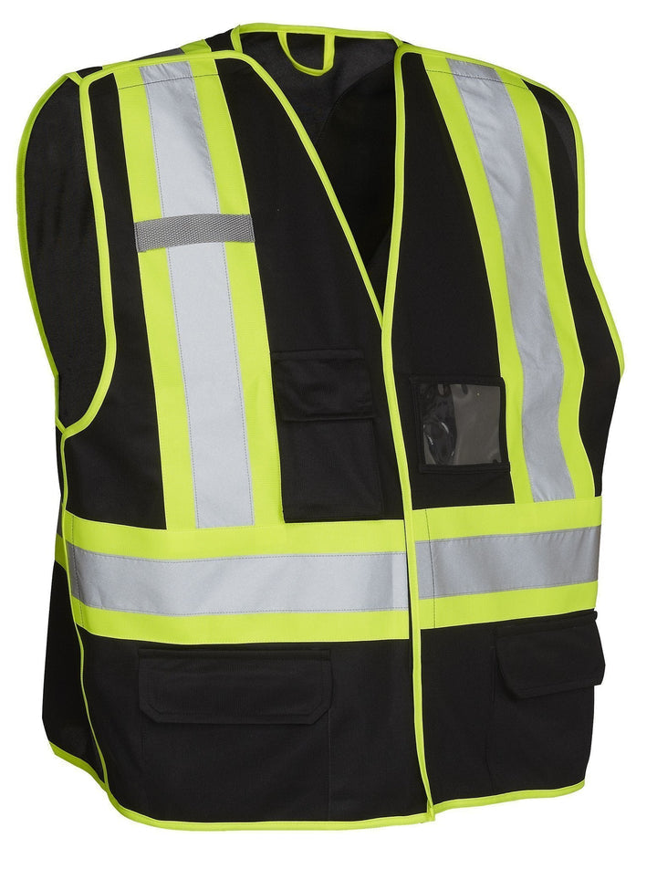 ForceField 5-Point Tear-Away Hi Vis Traffic Safety Vest, Tricot Polyester, 3 Sizes