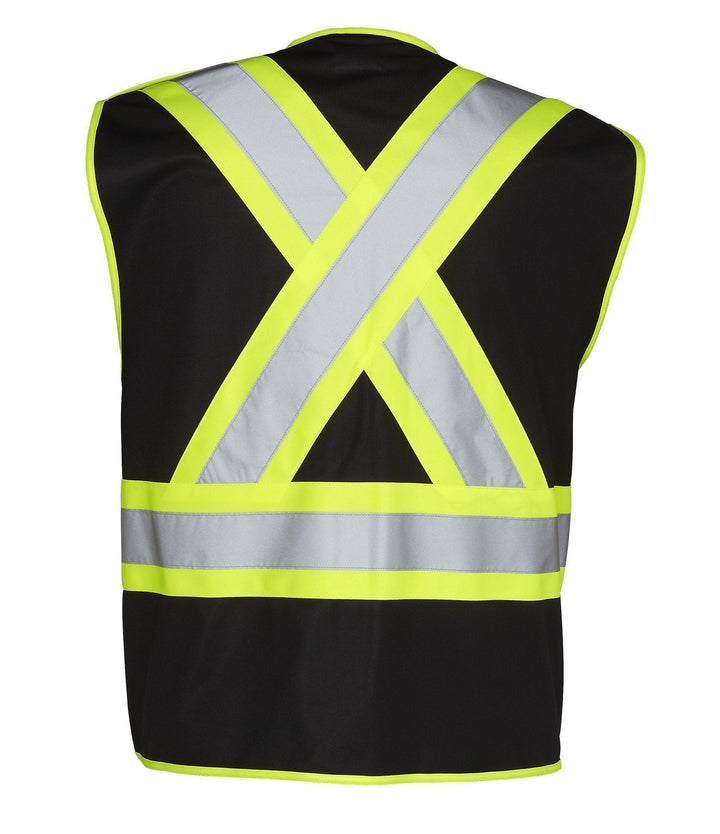 ForceField 5-Point Tear-Away Hi Vis Traffic Safety Vest, Tricot Polyester, 3 Sizes