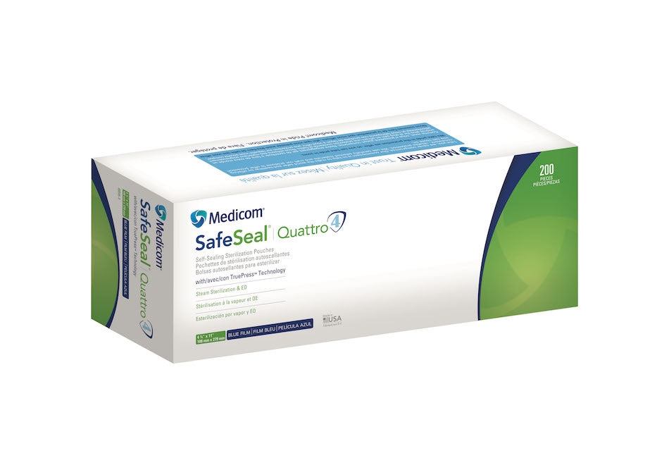 SafeSeal® Quattro Self-Sealing Sterilization Pouches with TruePress™ Technology