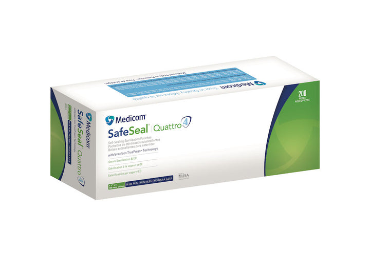 SafeSeal® Quattro Self-Sealing Sterilization Pouches with TruePress™ Technology