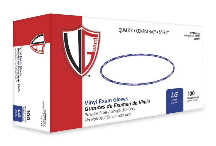 Gants d'examen en vinyle VGuard 4 mil - Sans latex, sans poudre