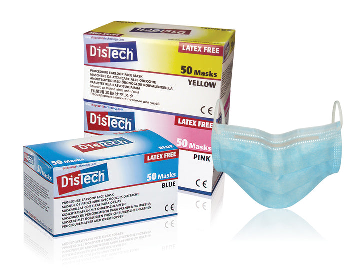 Mascarilla facial con lazo para las orejas Distech Procedure: protección confiable y comodidad